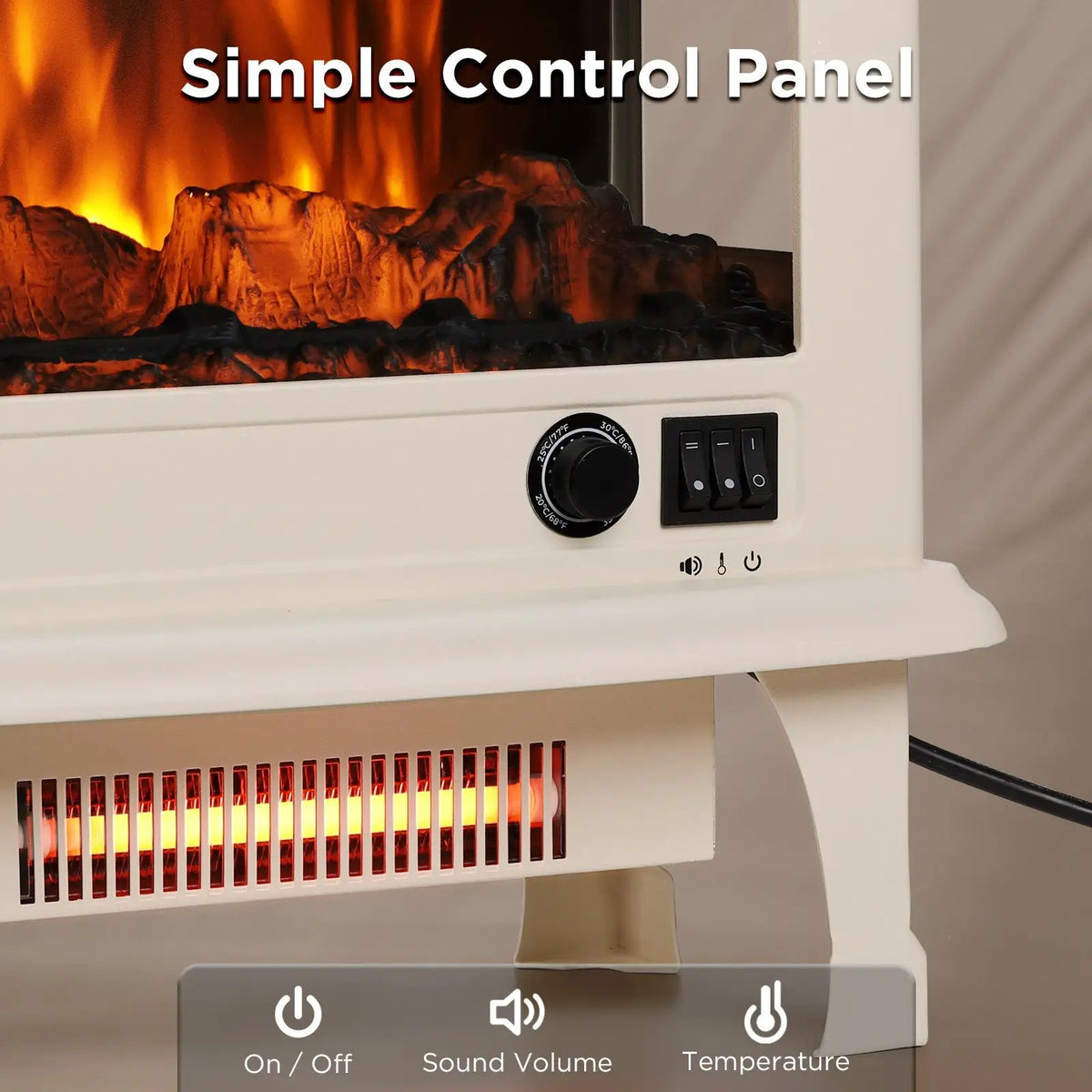 Suburbs TS20-SD Electric Fireplace Stove Heater with Sound by TURBRO