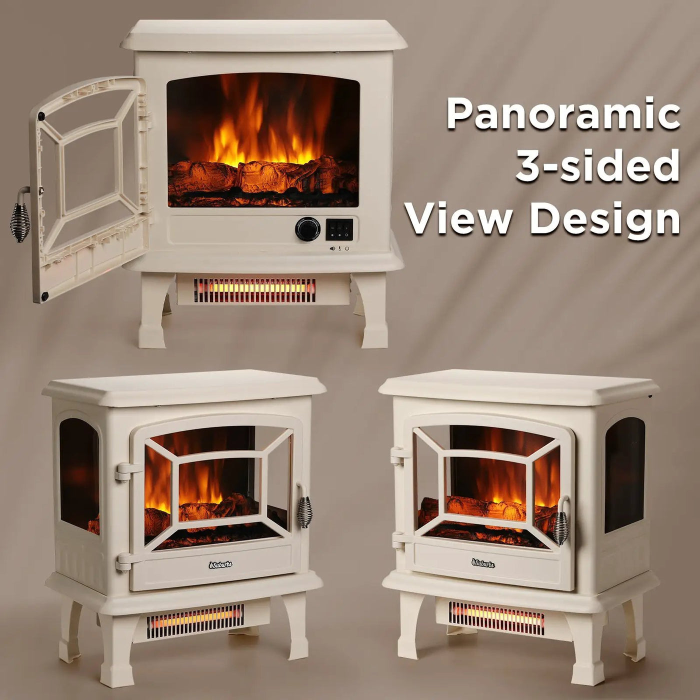 Suburbs TS20-SD Electric Fireplace Stove Heater with Sound by TURBRO