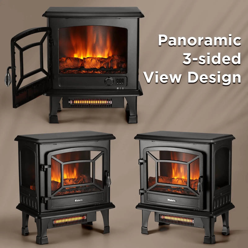 Suburbs TS20-SD Electric Fireplace Stove Heater with Sound by TURBRO