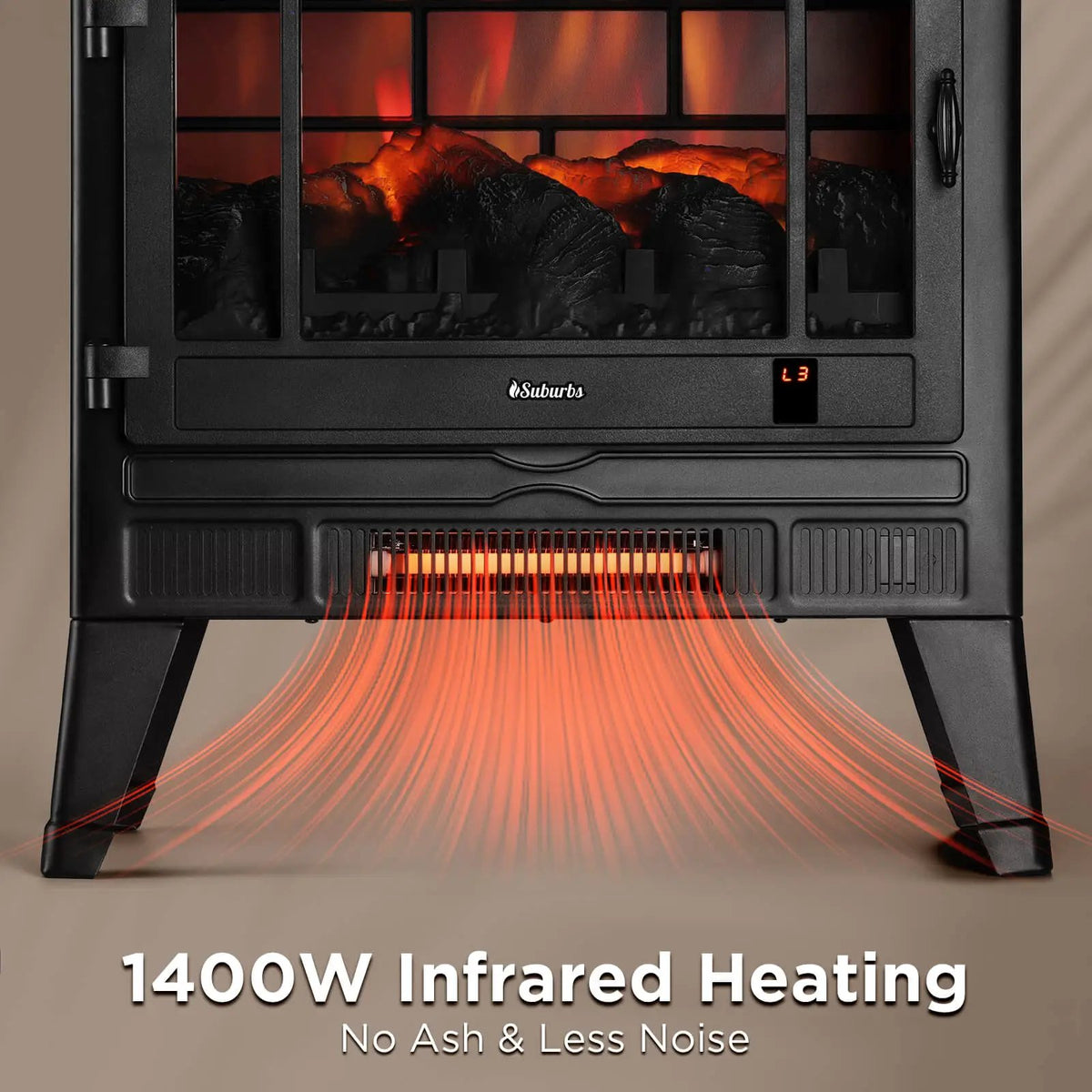 Suburbs TS25 Smart Electric Fireplace Stove Heater, WiFi Enabled by TURBRO