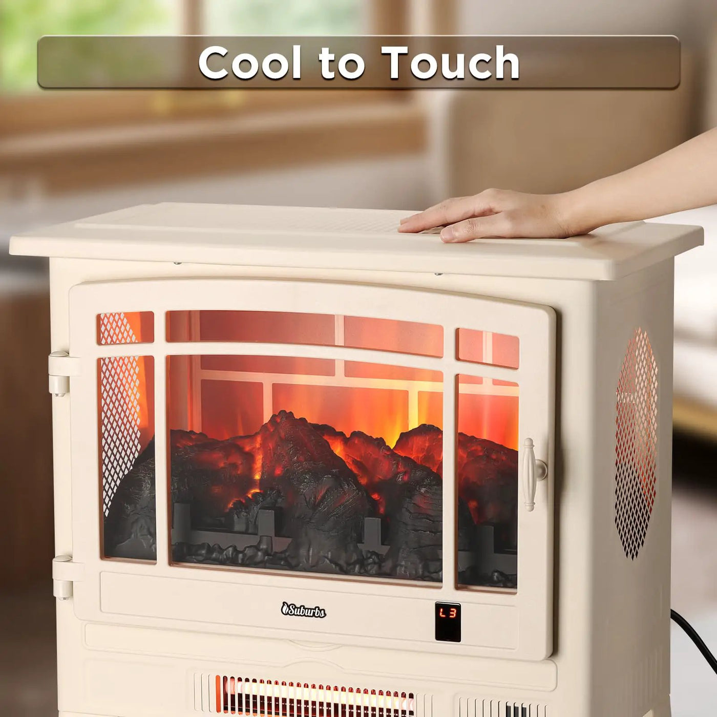 Suburbs TS25 Smart Electric Fireplace Stove Heater, WiFi Enabled by TURBRO