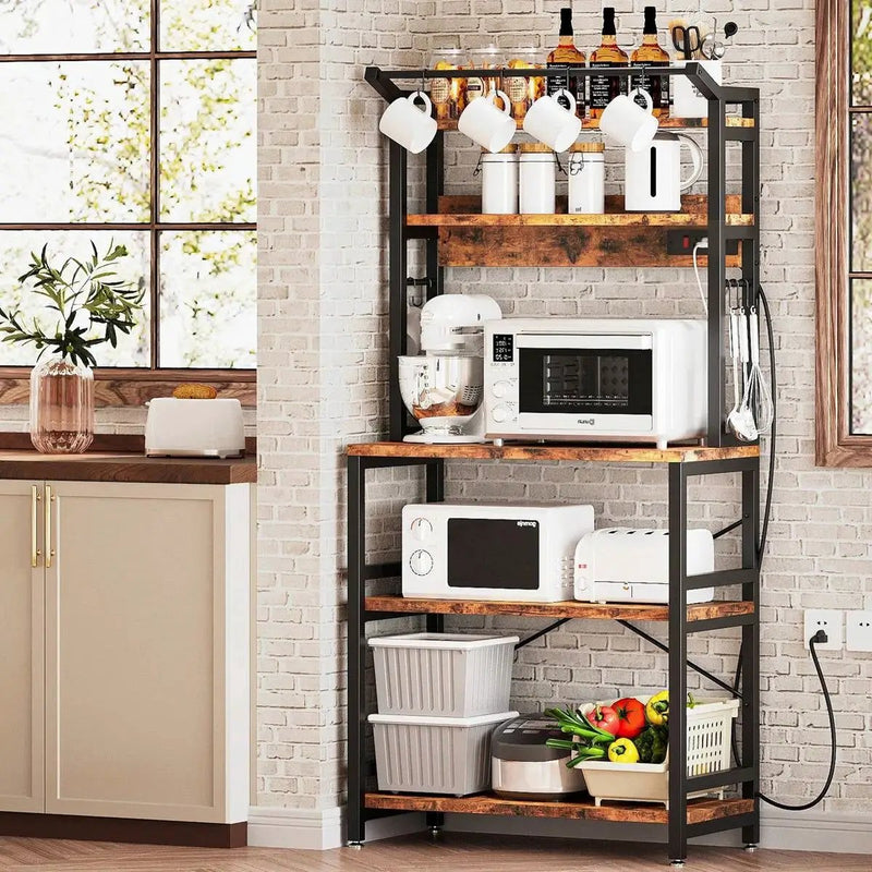 Modern Heavy Duty Baker's Rack Kitchen Living Room Office Shelving Unit by HomePacific