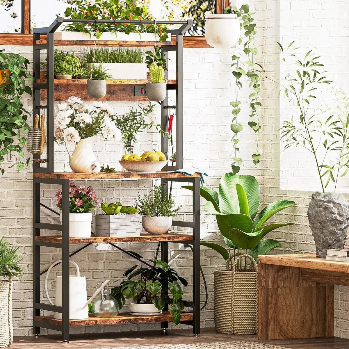 Modern Heavy Duty Baker's Rack Kitchen Living Room Office Shelving Unit by HomePacific