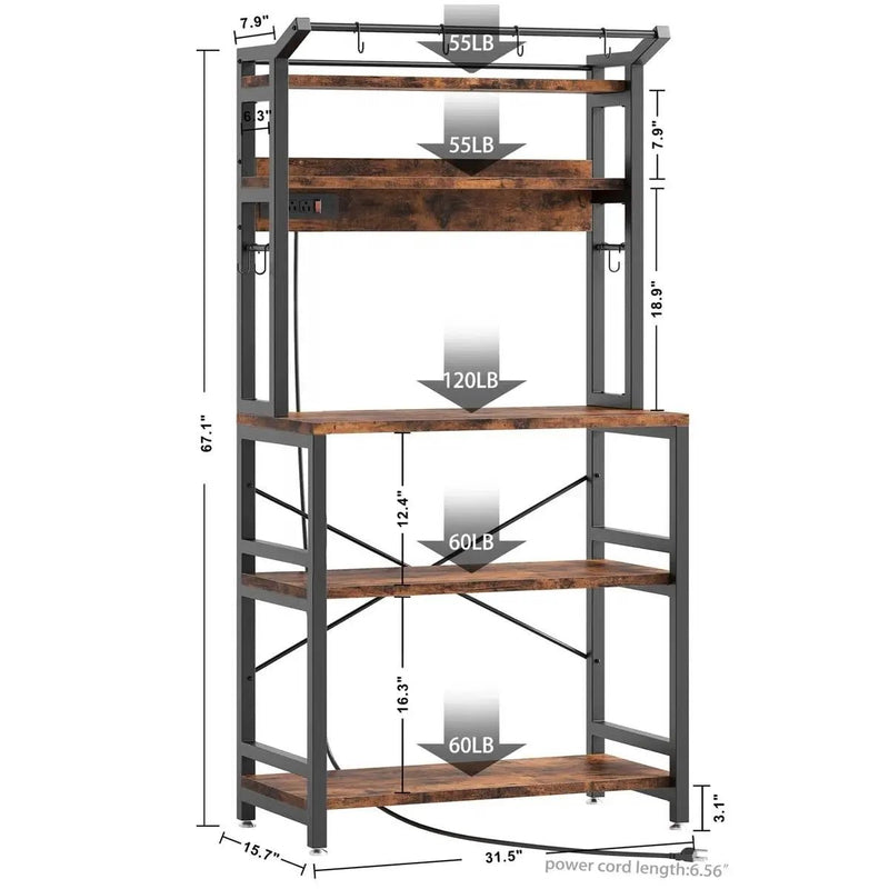 Modern Heavy Duty Baker's Rack Kitchen Living Room Office Shelving Unit by HomePacific