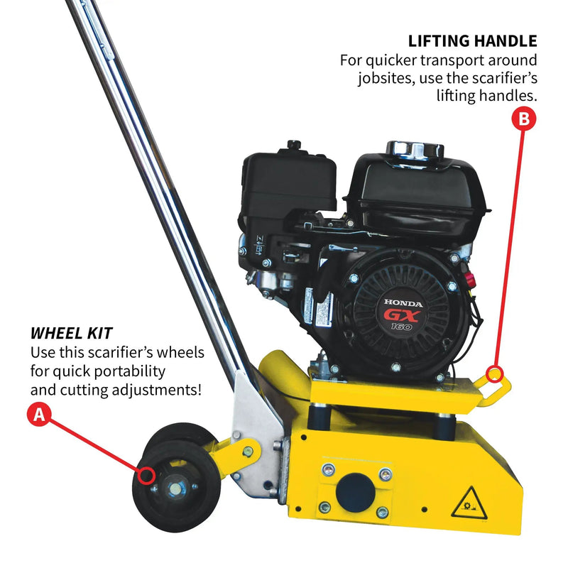 8” Gas Concrete Scarifier Planer Grinder with 5.5 HP Honda Engine Blade Bundle by Tomahawk Power