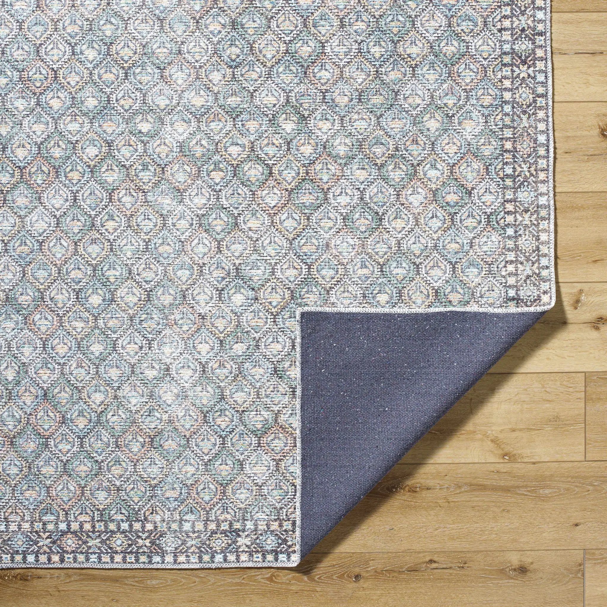 Telma Medium Green Washable Area Rug by Boutique Rugs