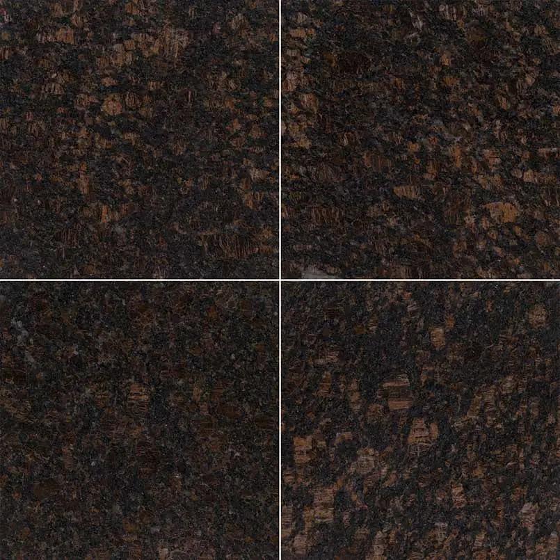Tan Brown Polished Granite Tiles 12x12 close up
