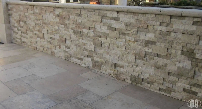 Tuscany Ivory Honed Travertine Tiles 24x24 in a finished room