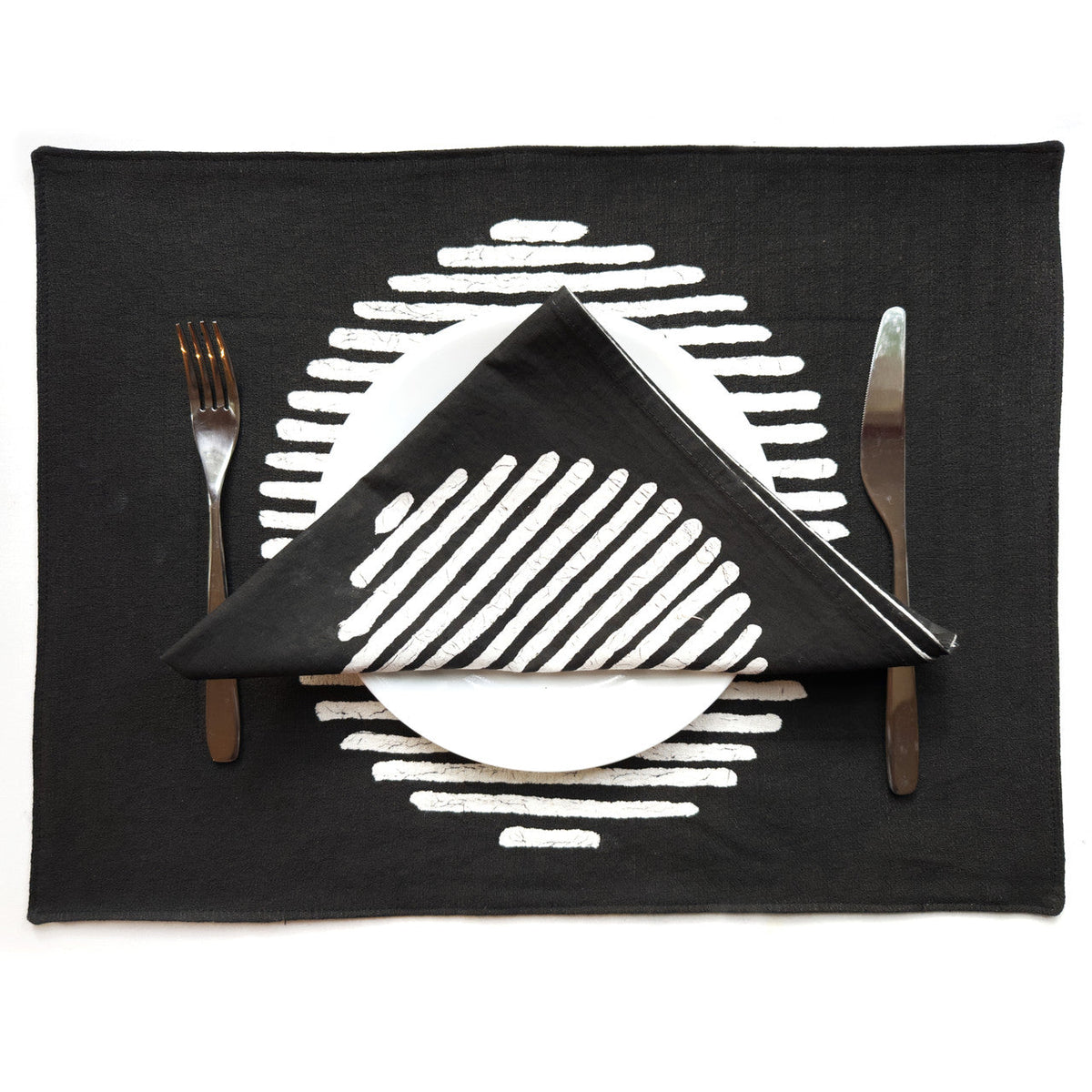 Mwedzi Black Napkins - Set of 2, photo 2 of 5
