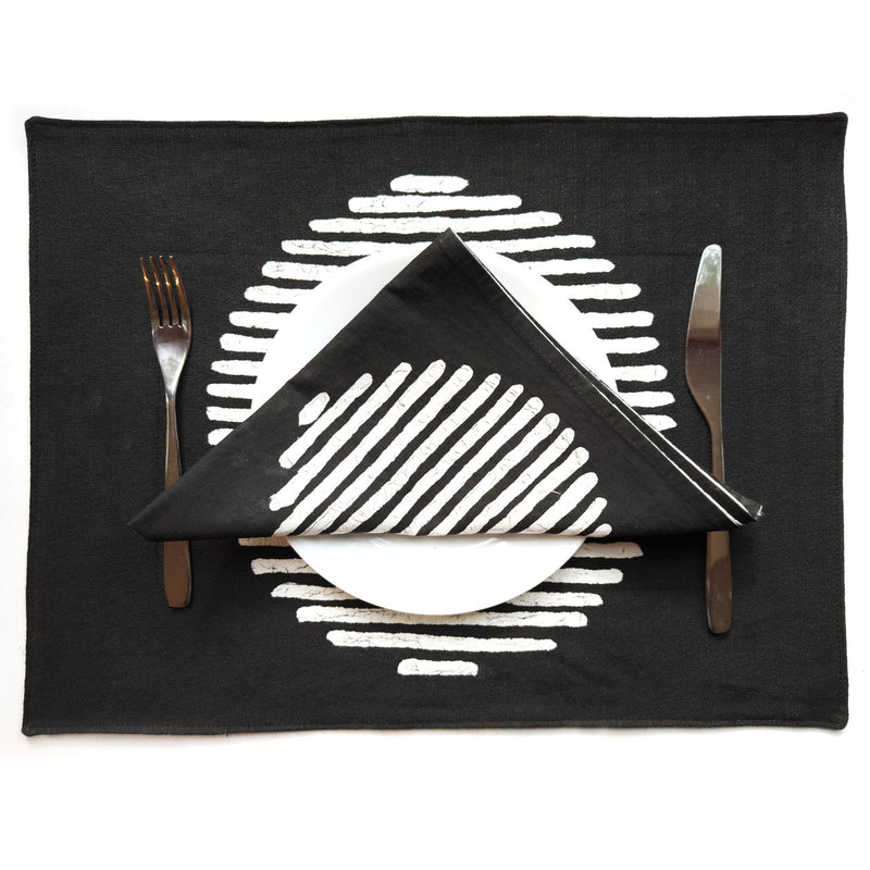 Mwedzi Black Napkins - Set of 2, photo 2 of 5