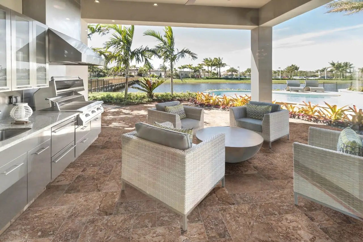 Tuscany Walnut Tumbled Travertine Pavers 6x6 by MSI Surfaces