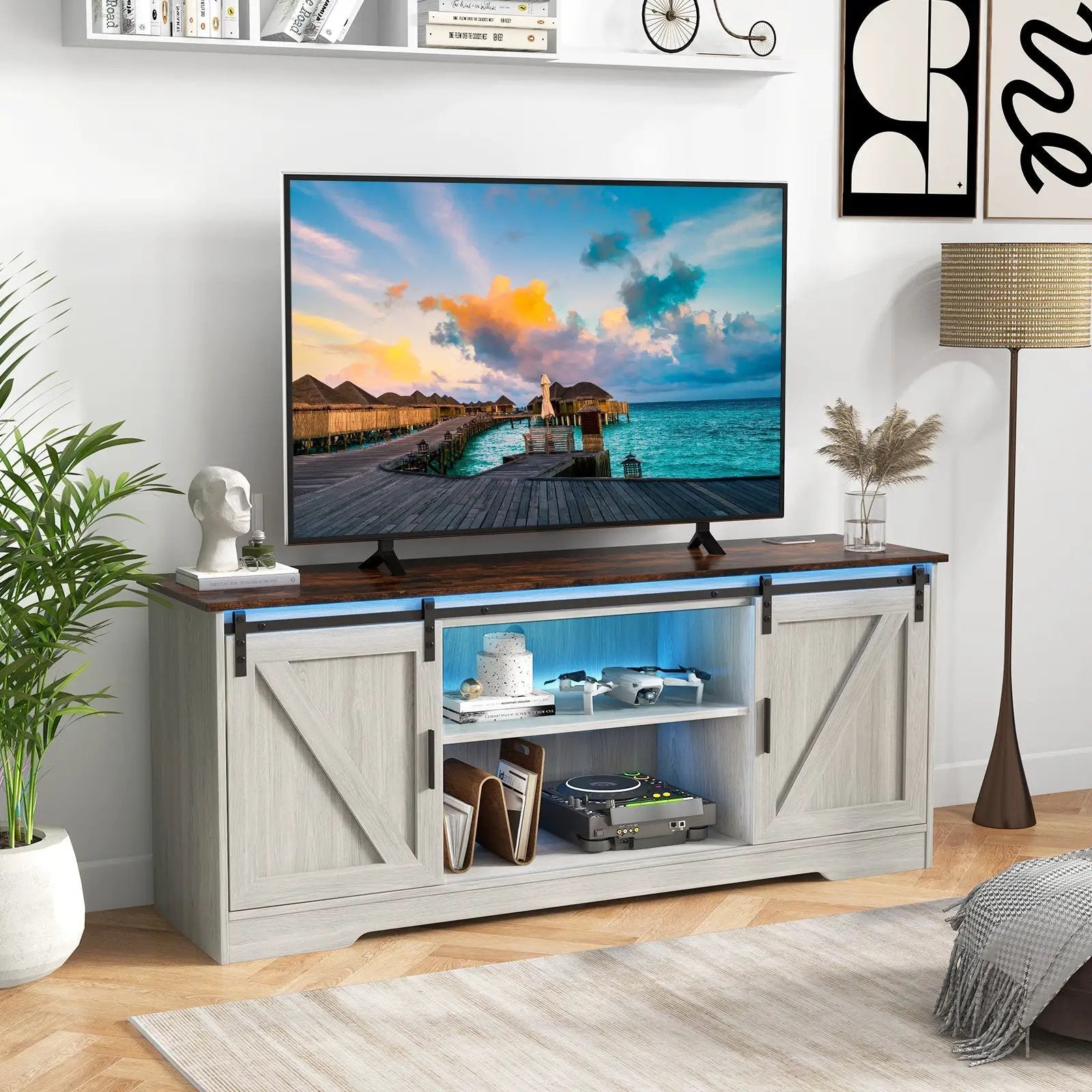 TV Stand for 65 Inch TVs Media Console Table for Living Room by DirectDeals
