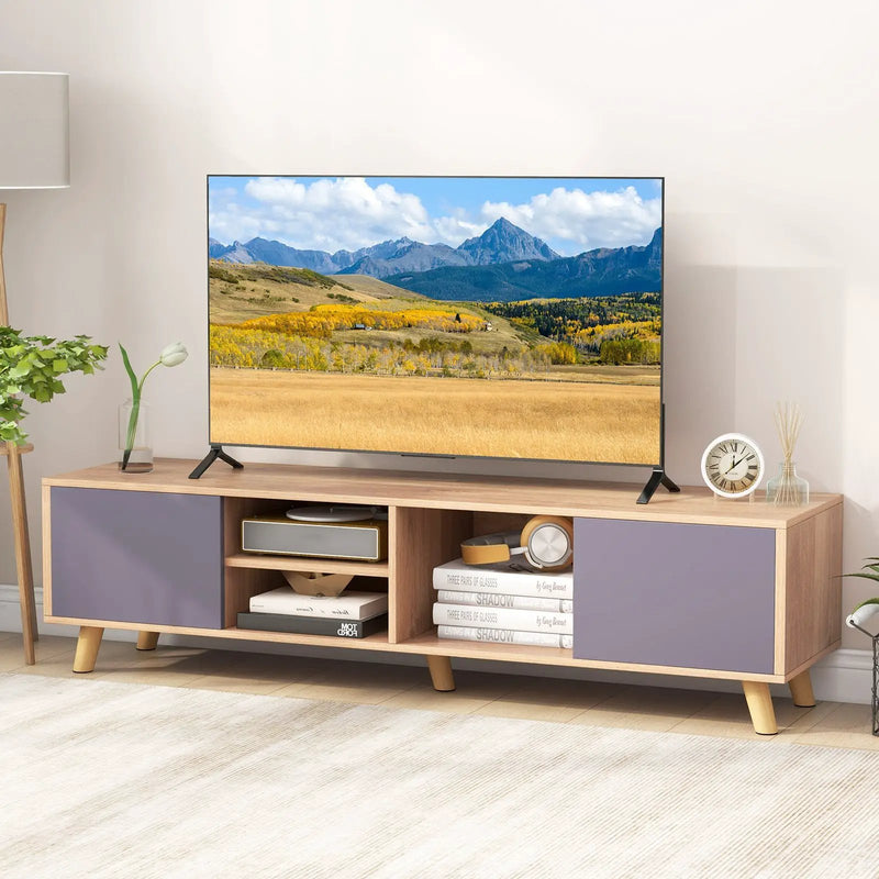 TV Stand Cabinet for TVs up to 65 Inch with Open Shelf for Living Room by DirectDeals