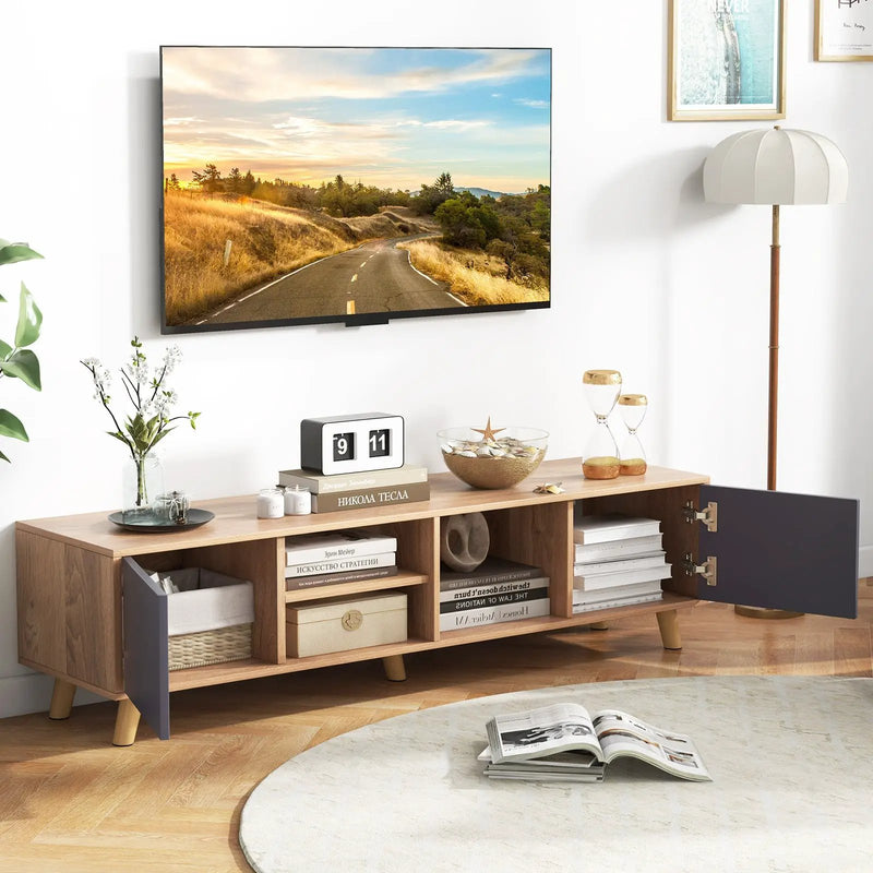TV Stand Cabinet for TVs up to 65 Inch with Open Shelf for Living Room by DirectDeals