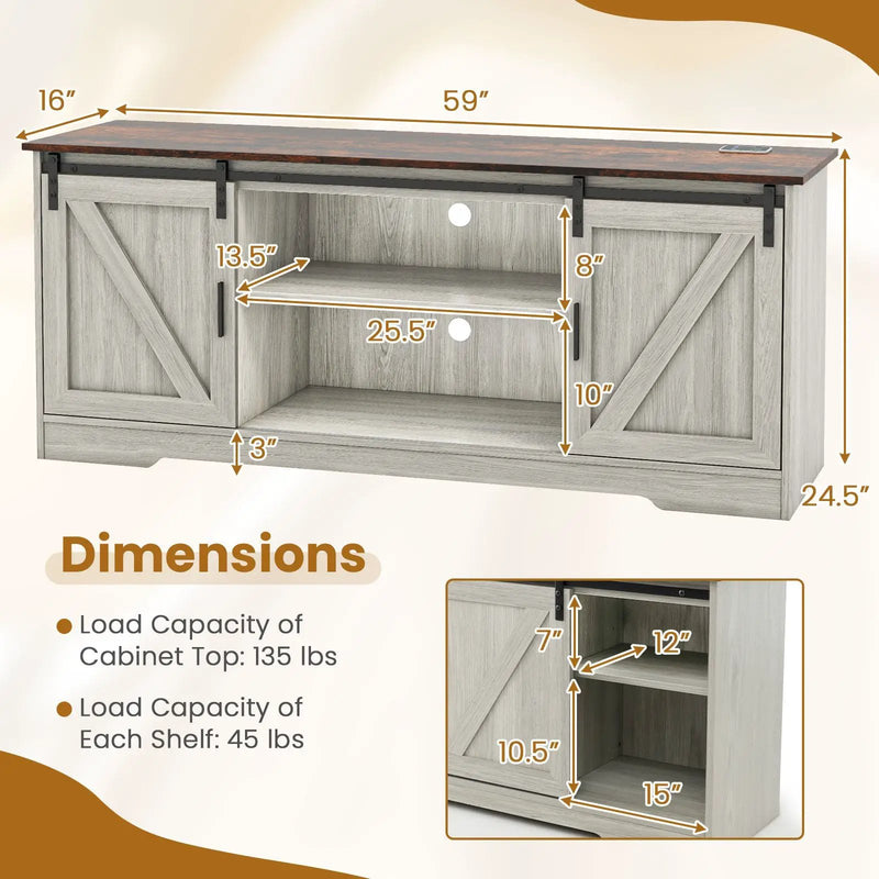 TV Stand for 65 Inch TVs Media Console Table for Living Room by DirectDeals