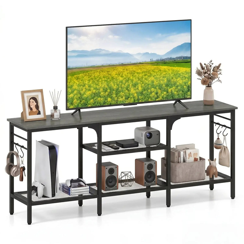 TV Stand for TVs up to 65 Inch with 3-Tier Open Shelves by DirectDeals