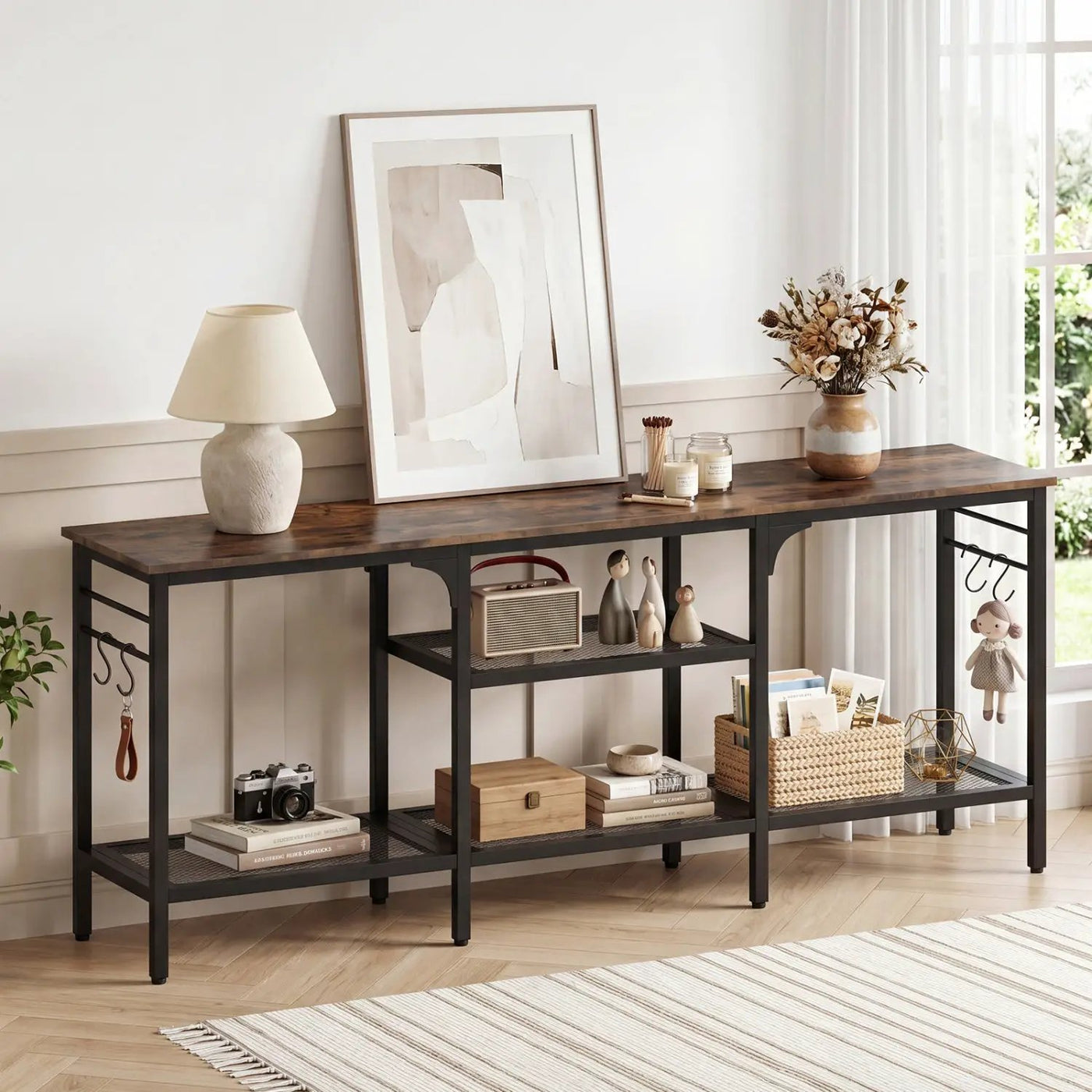 TV Stand for TVs up to 65 Inch with 3-Tier Open Shelves by DirectDeals
