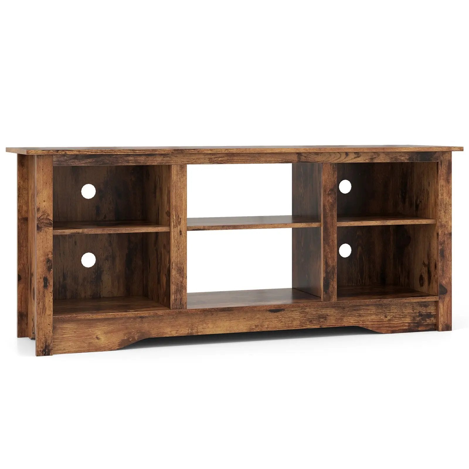 TV Stand for up to 65 Inch Flat Screen TVs with Adjustable Shelves for 18 Inch Electric Fireplace (Not Included) by DirectDeals