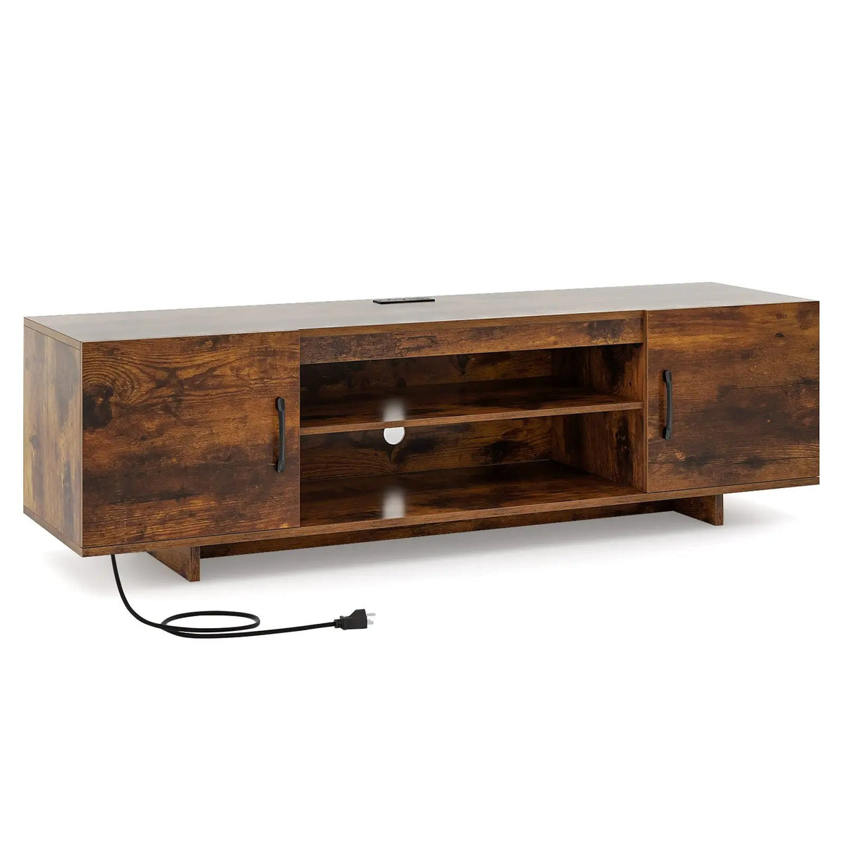 TV Stand with Power Outlet and 2 Cable Holes for 65 Inch TVs by DirectDeals