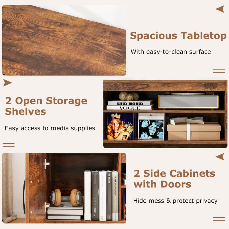 TV Stand with Power Outlet and 2 Cable Holes for 65 Inch TVs by DirectDeals