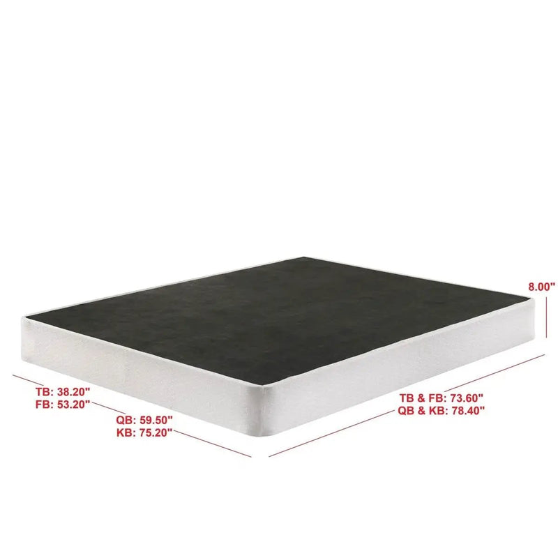 Twin size 8-inch Metal Frame Box-Spring Mattress Foundation with Cover by HomePacific