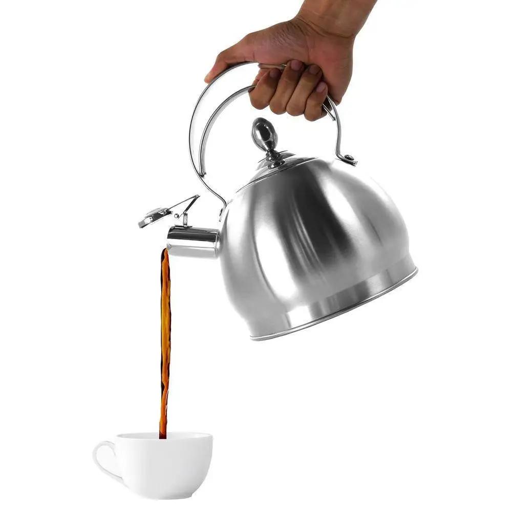 3 Quart Stainless Steel Whistling Teapot Kettle with Flip Spout and Lid by HomePacific