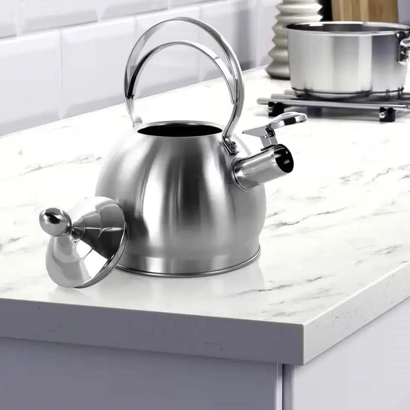 3 Quart Stainless Steel Whistling Teapot Kettle with Flip Spout and Lid by HomePacific