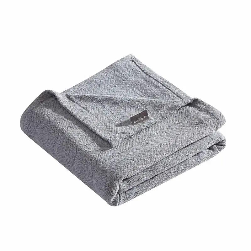 Twin size Cozy Lightweight Grey 100-Percent Cotton Blanket - Machine Washable by HomePacific