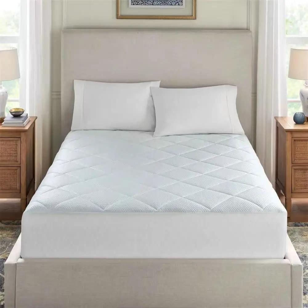 Twin size Washable Quilted Mattress Pad with Elastic Fitted Skirt by HomePacific