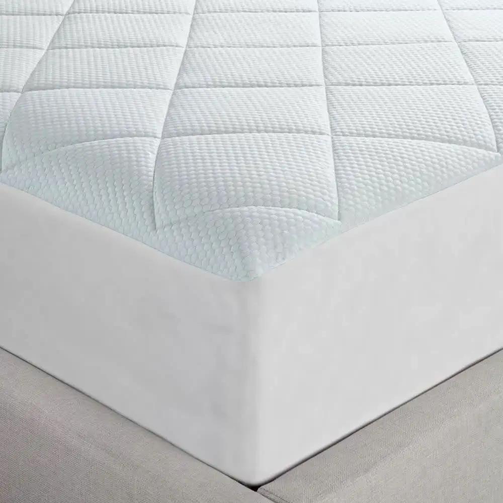 Twin size Washable Quilted Mattress Pad with Elastic Fitted Skirt by HomePacific