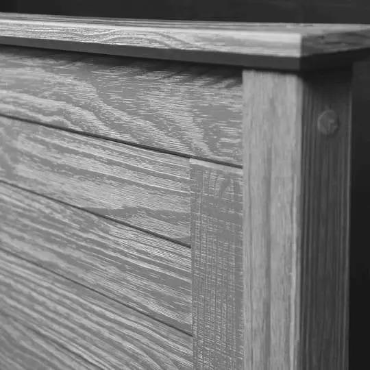 Twin Size Coastal Dorm Farmhouse Solid Pine Wood Platform Bed in Rustic Grey by HomePacific