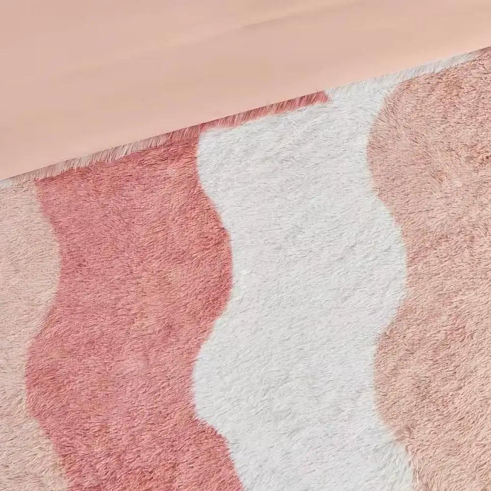 Twin/Twin XL Pink Blush White Reversible Soft Sherpa Faux Fur 2-PC Comforter Set by HomePacific