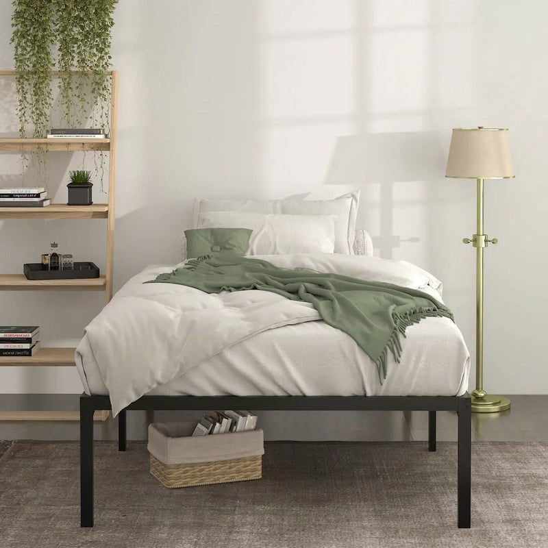 Twin 18-inch High Metal Platform Bed Frame with Under-bed Storage Space by HomePacific