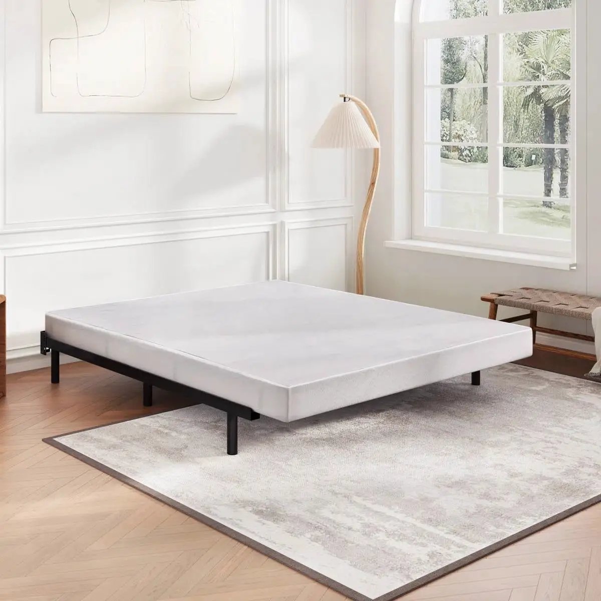 Twin size 5-inch Low Profile Metal Box Spring Mattress Foundation with Cover by HomePacific