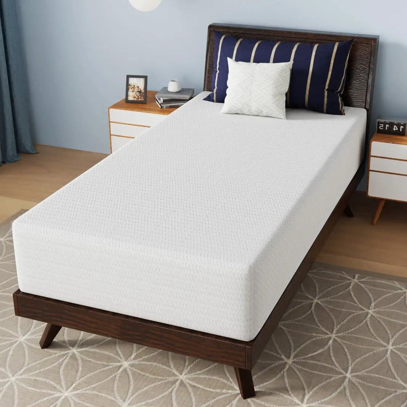Twin size 12-inch Charcoal Infused Memory Foam Mattress with Removable Cover by HomePacific