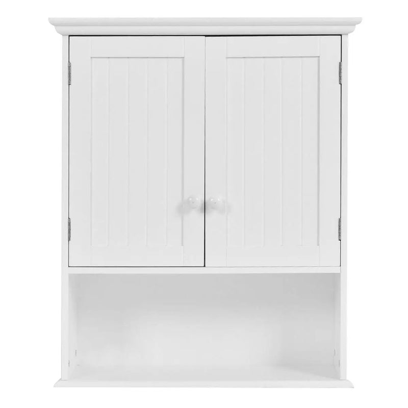 White Wall Mount Bathroom Cabinet with Storage Shelf by HomePacific