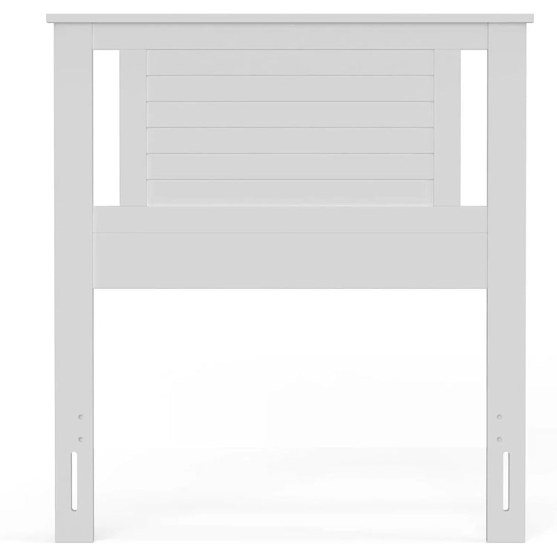 Twin Size Farmhouse Solid Wood Slatted Headboard in White Finish by HomePacific
