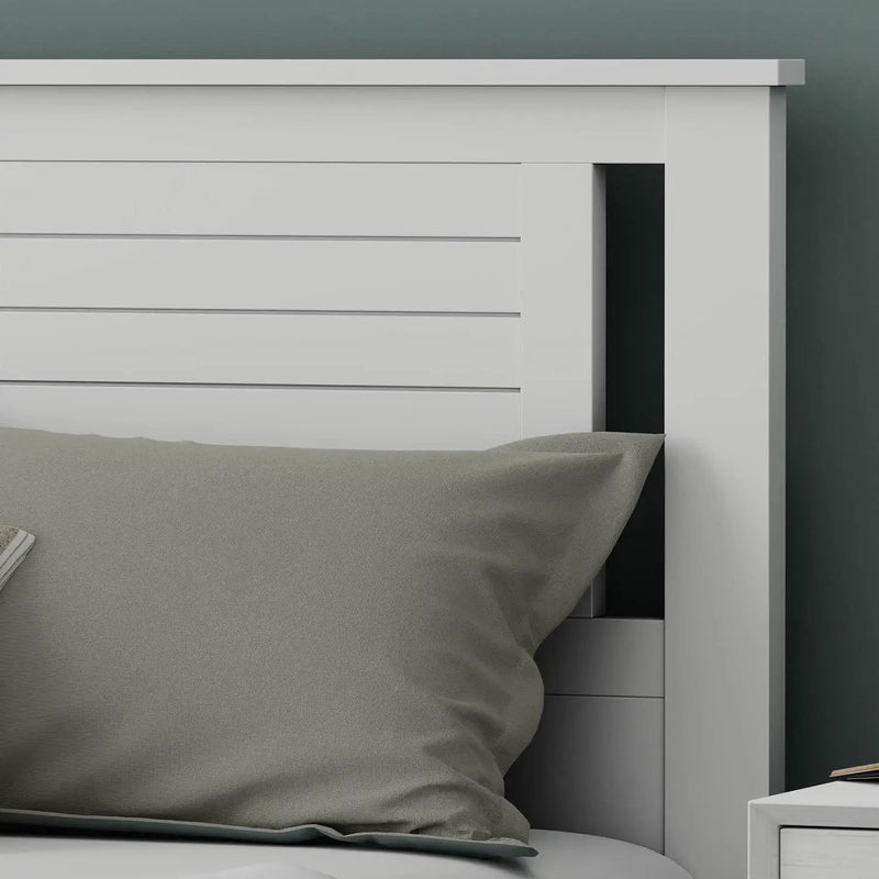 Twin Size Farmhouse Solid Wood Slatted Headboard in White Finish by HomePacific
