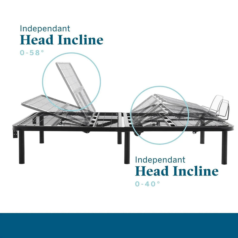 Twin XL Remote Remote Controlled Steel Adjustable Bed by HomePacific