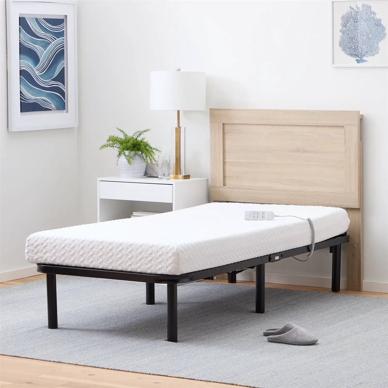Twin XL Remote Remote Controlled Steel Adjustable Bed by HomePacific
