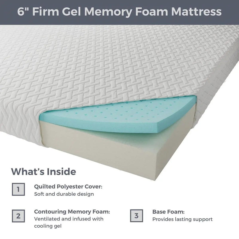 Twin XL size 6-inch Thick Firm Cooling Memory Foam Mattress by HomePacific
