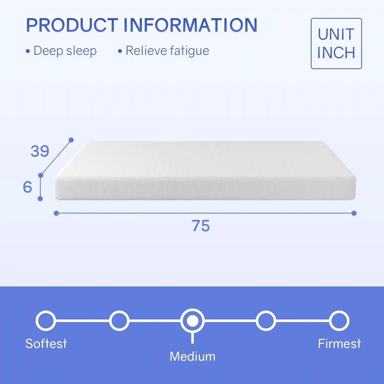 Twin size 6-inch Thick Medium Firm Cool Gel Memory Foam Mattress by HomePacific