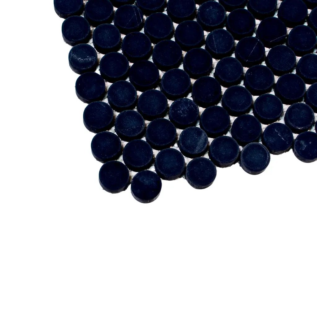 Eastern Black 11x12 Tumbled Penny Round Marble Mosaic Tile (5 pack, 4.83 sq ft/case) by Apollo Tile