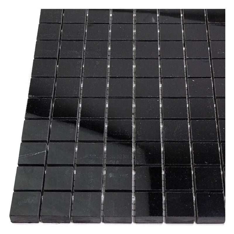 Eastern Black 12x12 Polished Square Marble Mosaic Tile (5 pack, 5 sq ft/case) by Apollo Tile