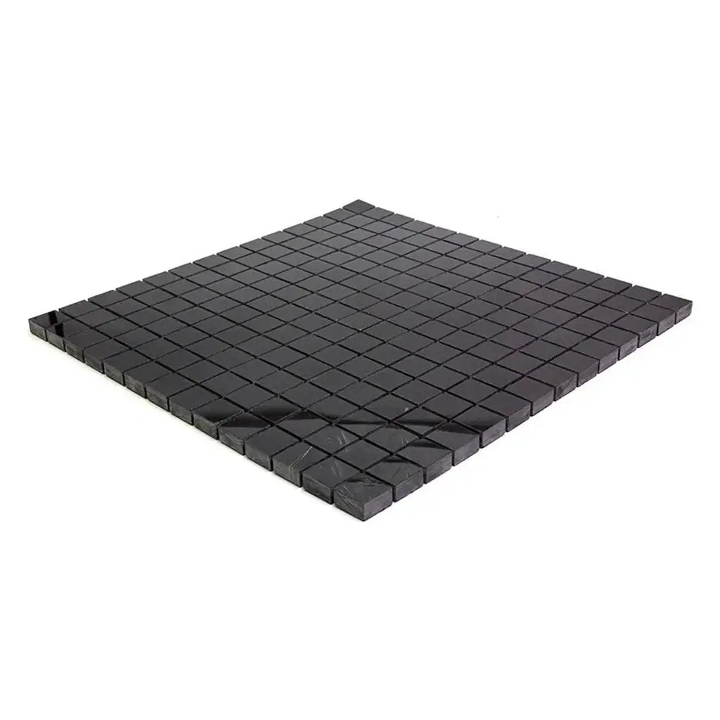 Eastern Black 12x12 Polished Square Marble Mosaic Tile (5 pack, 5 sq ft/case) by Apollo Tile