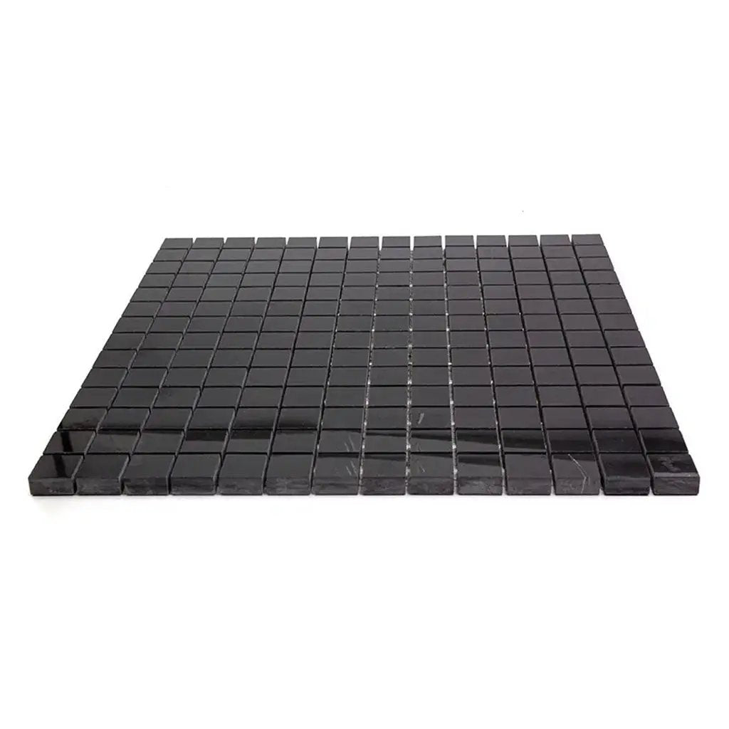 Eastern Black 12x12 Polished Square Marble Mosaic Tile (5 pack, 5 sq ft/case) by Apollo Tile