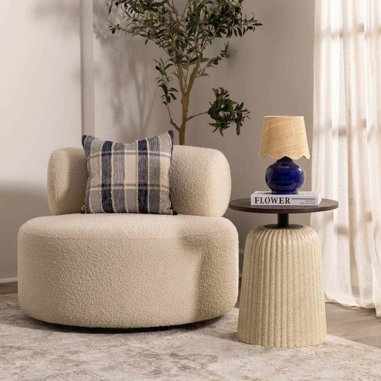 Theisseil Navy Blue Table Lamp by Boutique Rugs