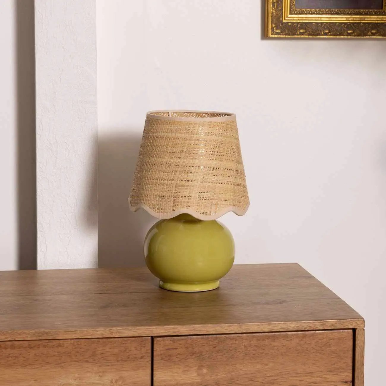 Theisseil Olive Green Table Lamp by Boutique Rugs