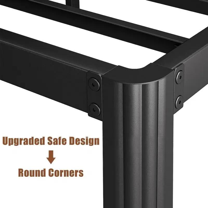 Twin XL Heavy Duty Metal Bed Frame Platform with Round Edge Legs by HomePacific