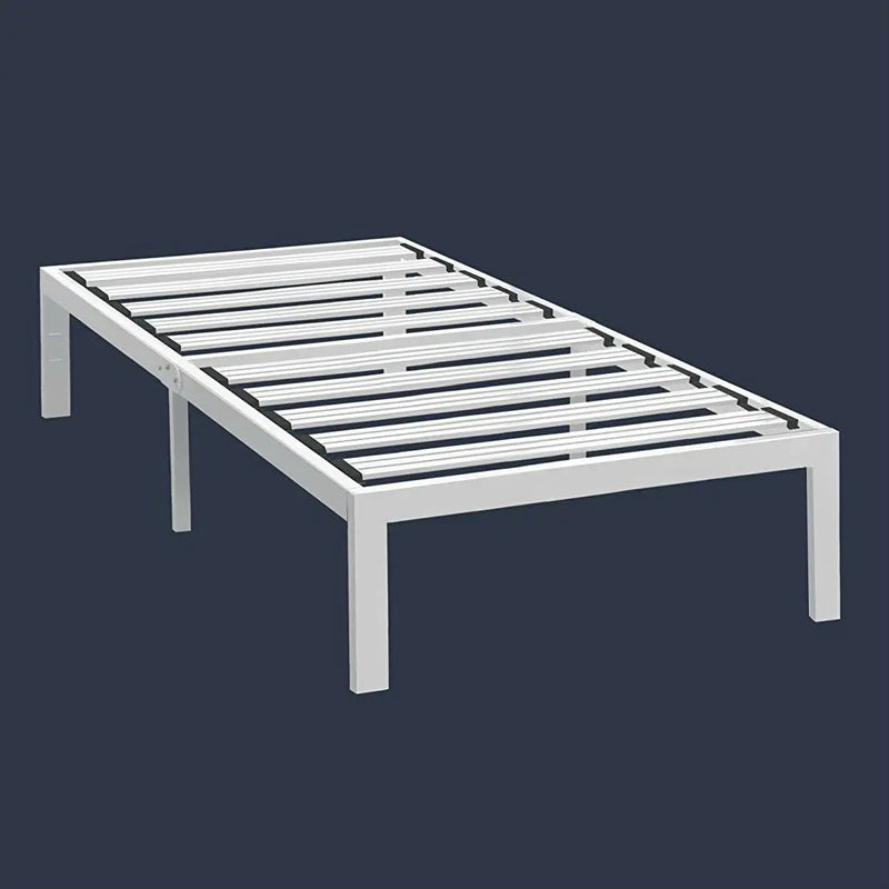 Twin XL Modern Heavy Duty Metal Platform Bed Frame in White by HomePacific